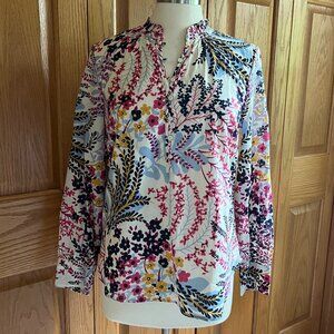 TALBOTS - Band Collar Popover - Popping Garden -- NEW with Tag